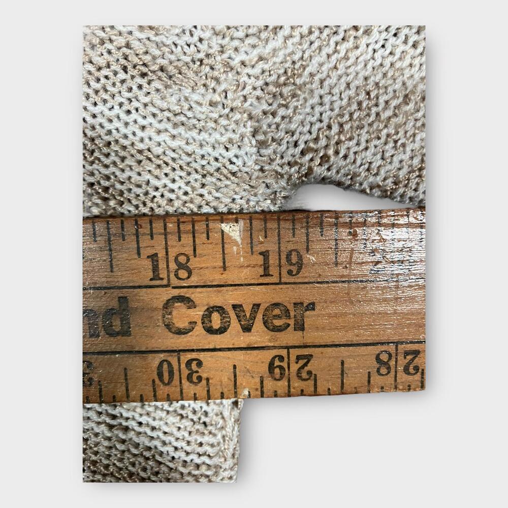 Signature Studio Open Knit Sweater Women's Size Large Long Sleeve Tan - Picture 4 of 6